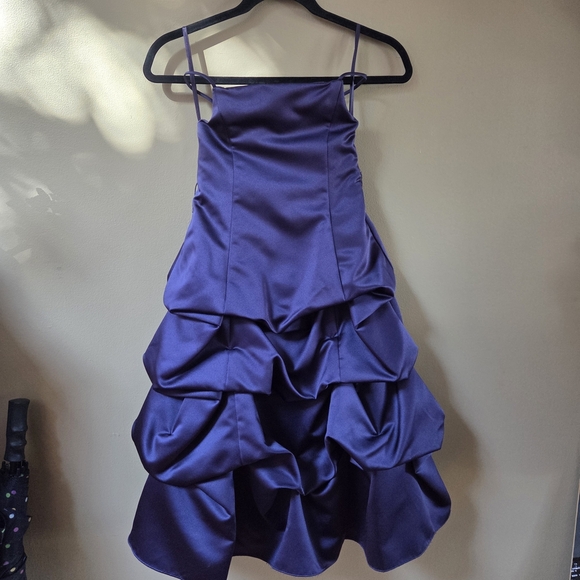 David's Bridal Satin Purple Size 5 Childrens Dress - Picture 7 of 7